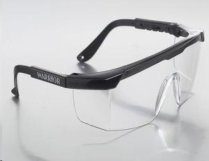 WRAPAROUND SPECTACLES/GLASSES BLACK FRAME CLEAR LENSE