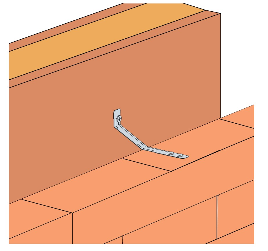 BRICK TO SIP TIE 124MM FOR 50MM CAVITY (WITH SCREW) STAINLESS STEEL