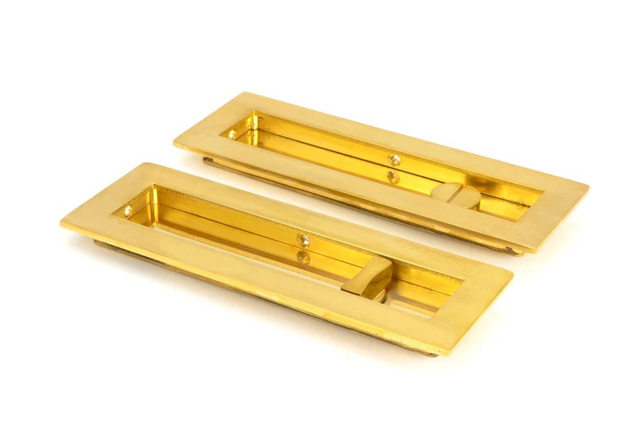 FTA 47163 POLISHED BRASS 175MM PLAIN RECTANGULAR PULL - PRIVACY SET
