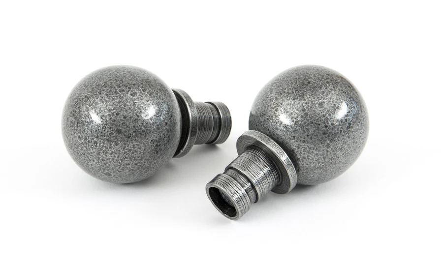 FTA 33734 PEWTER BALL CURTAIN FINIAL (PAIR)