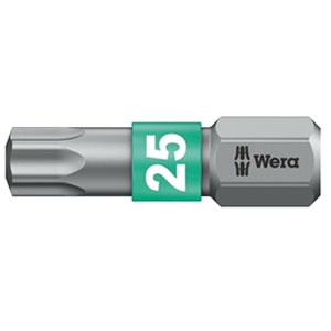 SCREWDRIVER INSERT BIT - WERA TORX TX25 X  25MM BI-TORSION EXTRA TOUGH (SILVER - IMPACT RESISTANT)