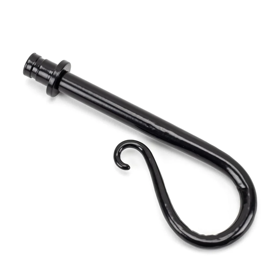 FTA 49902 BLACK SHEPHERD'S CROOK CURTAIN FINIAL (PAIR)