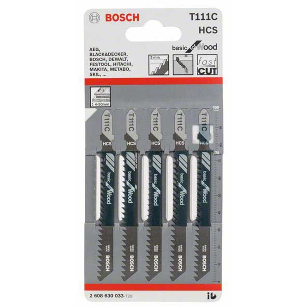 JIGSAW BLADES - BASIC FOR WOOD (PACK OF 5) T111C