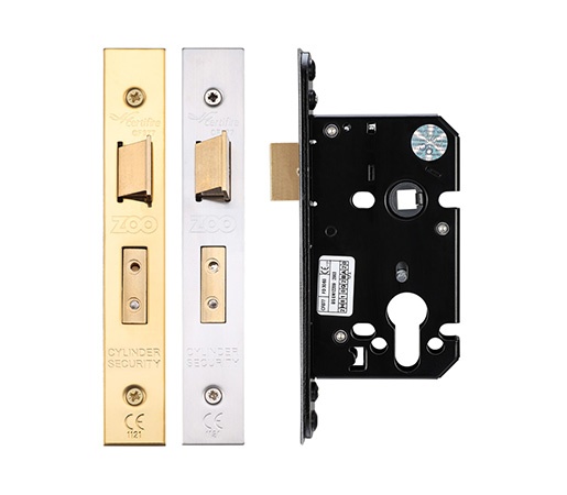 EURO PROFILE MORTICE SASHLOCK 64MM (2½") BRASS FINISH