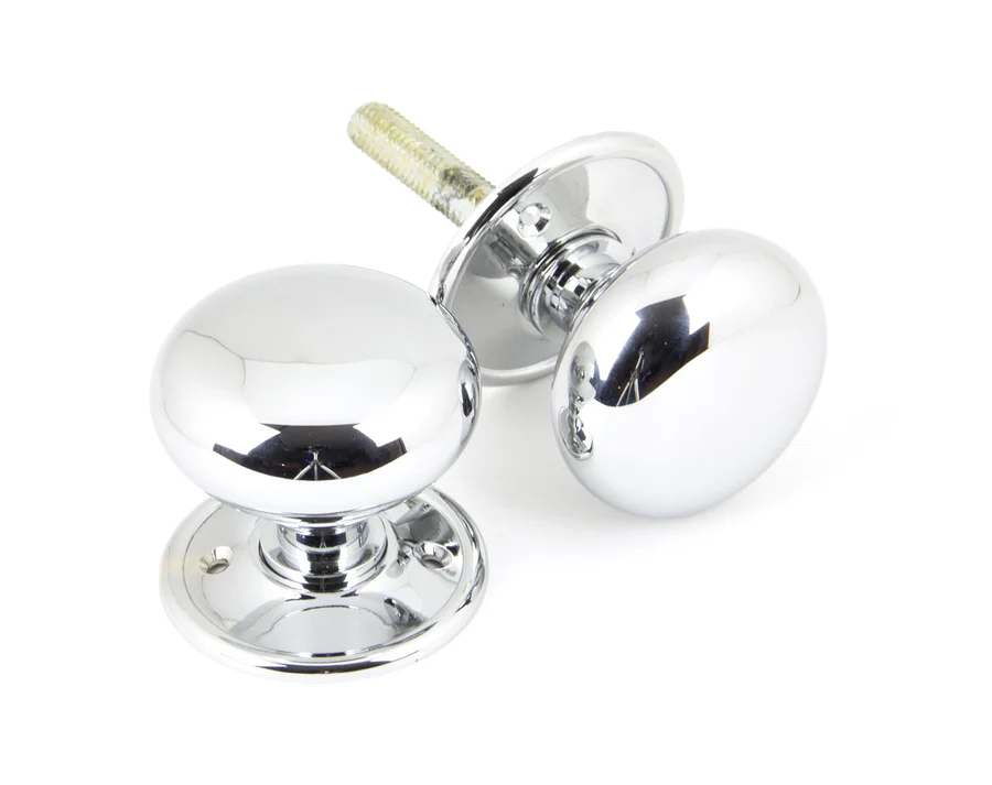 FTA 90291 POLISHED CHROME MUSHROOM MORTICE/RIM KNOB SET