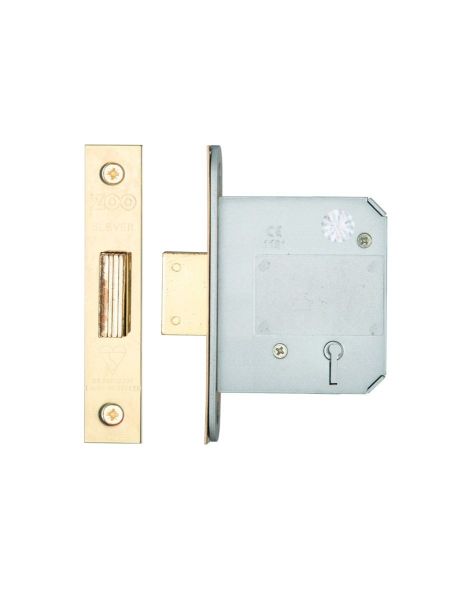 BRITISH STANDARD 5-LEVER DEADLOCK 76MM (3") POLISHED BRASS