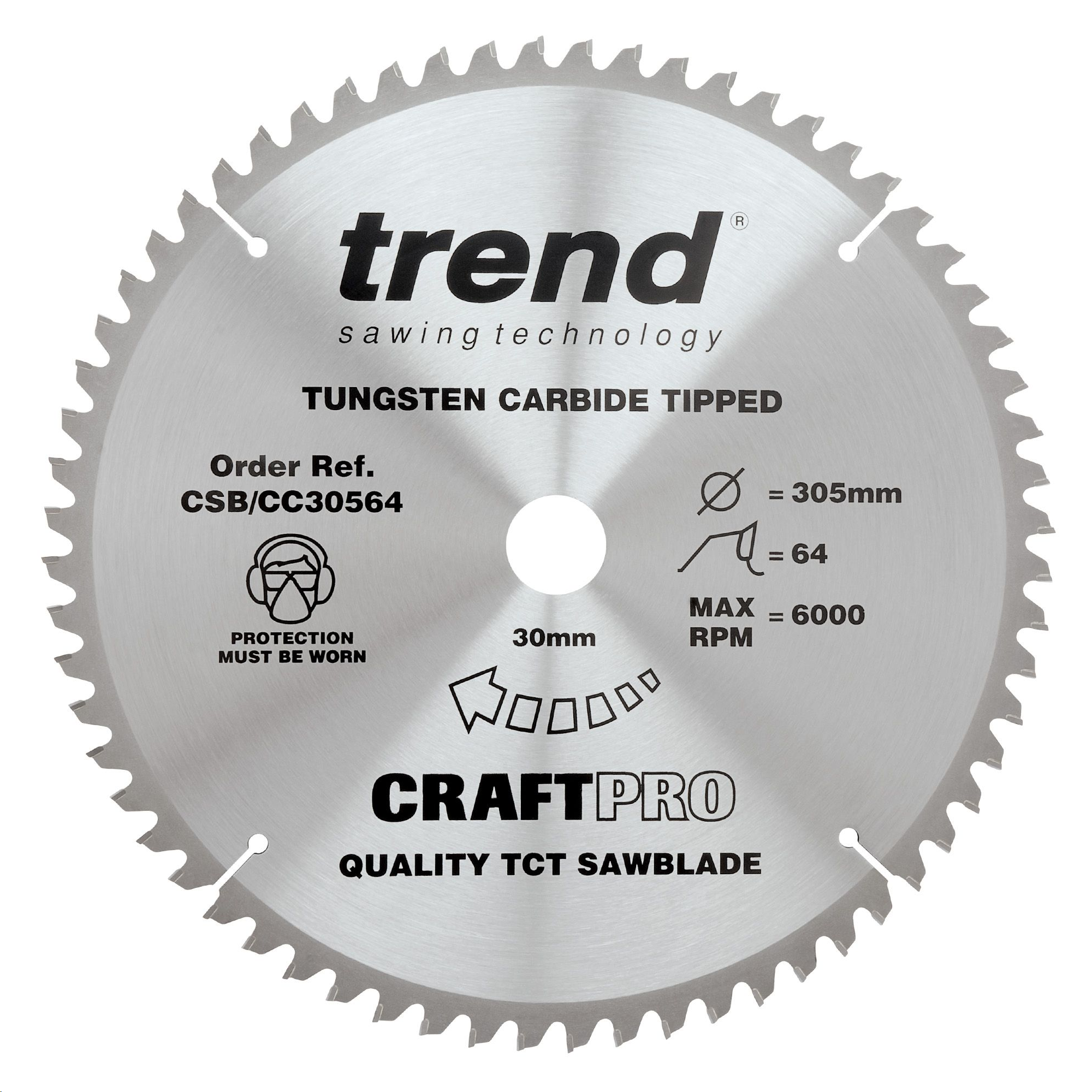 CRAFT PRO CIRCULAR SAW BLADE TCT 305 X 30 X 64T FINE FINISH