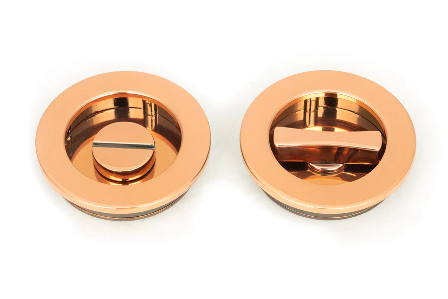 FTA 50149 POLISHED BRONZE 75MM PLAIN ROUND PULL - PRIVACY SET