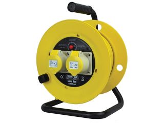 CABLE REEL 25M 16AMP TWIN SOCKET 110V