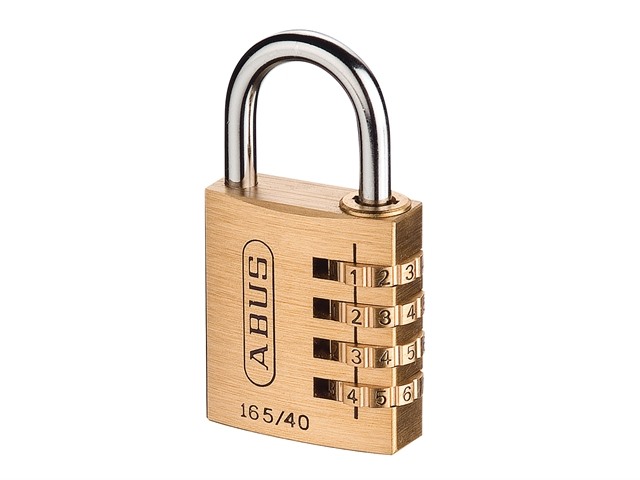 ABUS MYCODE 165 BRASS 4-DIGIT COMBINATION PADLOCK 40MM