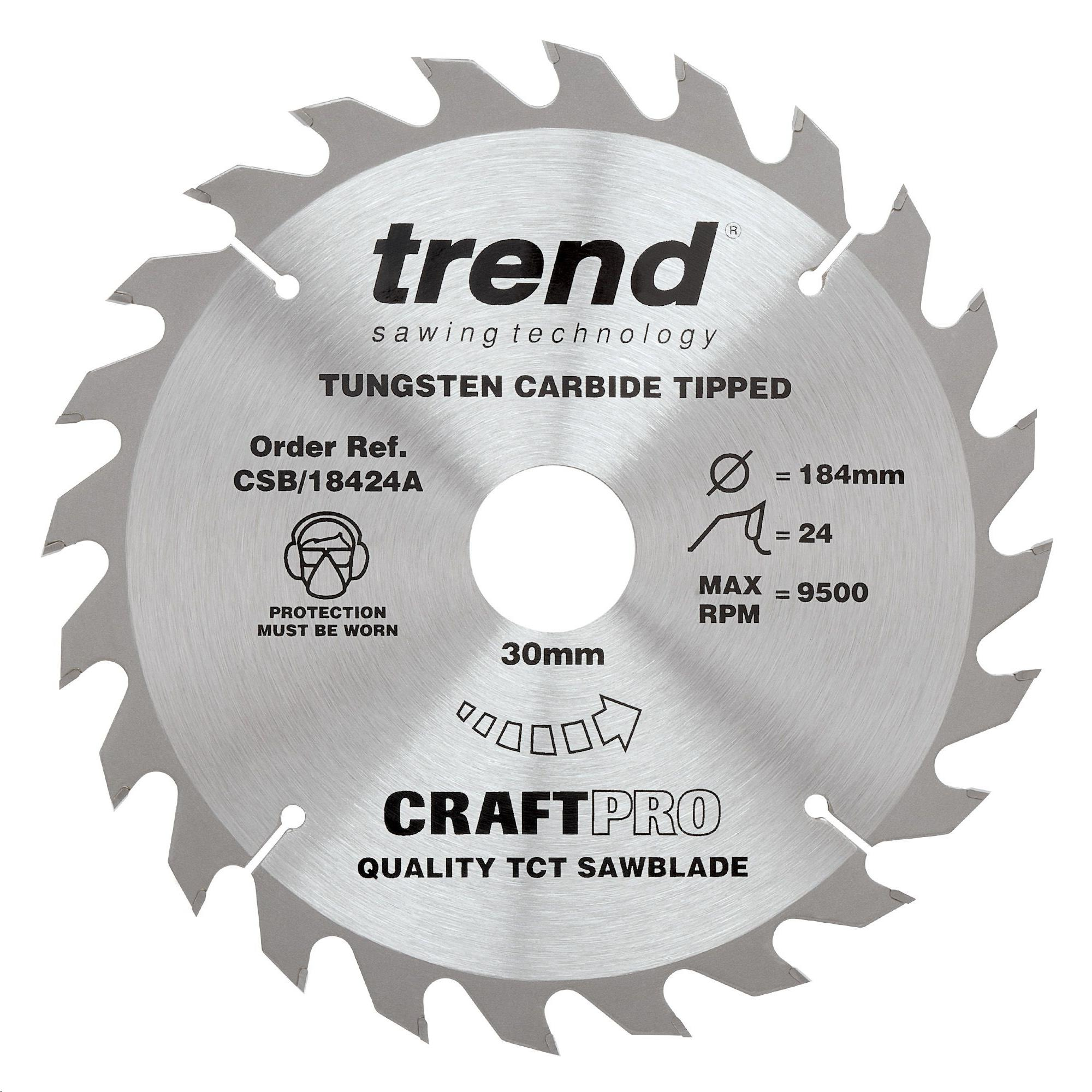 CRAFT PRO CIRCULAR SAW BLADE TCT 184 X 30 X 24T COARSE FINISH