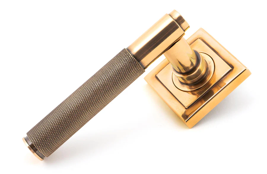 FTA 46104 POLISHED BRONZE BROMPTON LEVER ON ROSE SET (SQUARE)