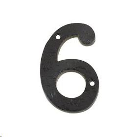 FACE-FIX NUMERAL  76MM (3") NO.6 BLACK ANTIQUE