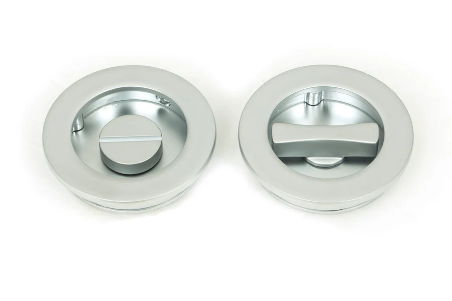 FTA 50650 SATIN CHROME 60MM PLAIN ROUND PULL - PRIVACY SET