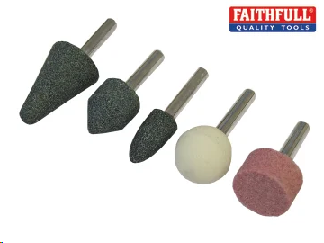 GRINDING STONES KIT MOUNTED ON 6MM (1/4") SHAFT (SET OF 5)