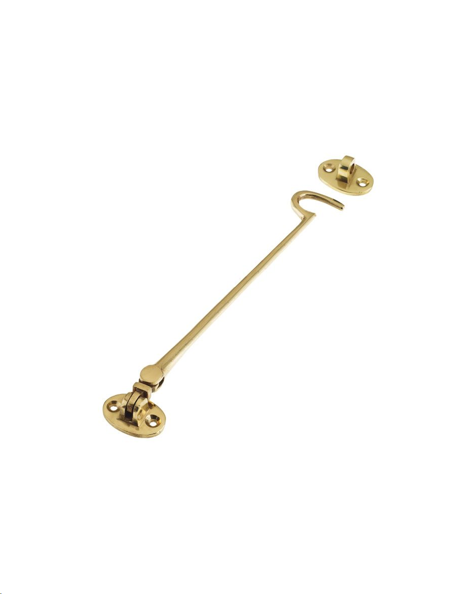 CABIN HOOK SILENT PATTERN 250MM (10") POLISHED BRASS