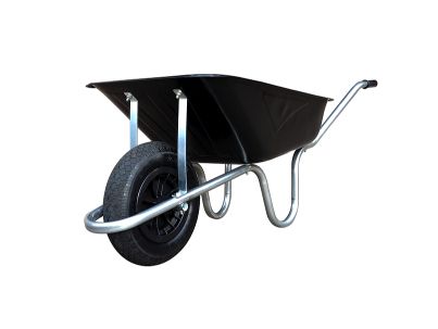 85L BLACK BUILDERS WHEEL BARROW WITH PNEUMATIC TYRE