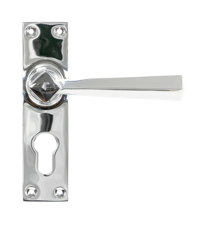 FTA 45762 POLISHED CHROME STRAIGHT LEVER EURO LOCK SET