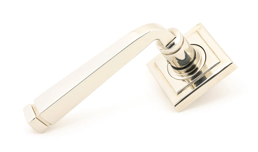 FTA 45622 POLISHED NICKEL AVON ROUND LEVER ON ROSE SET (SQUARE)