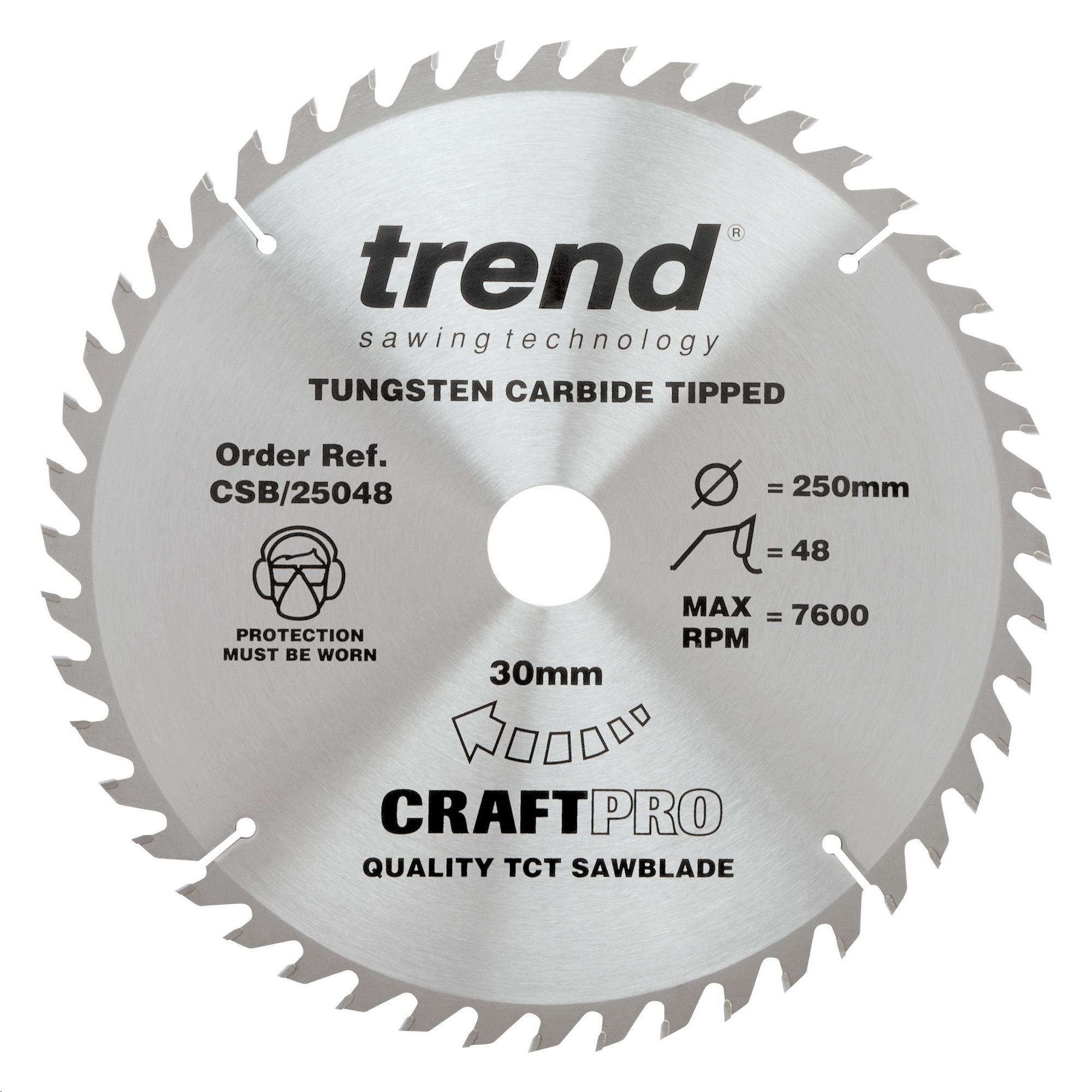 CRAFT PRO CIRCULAR SAW BLADE TCT 250 X 30 X 48T FINE FINISH