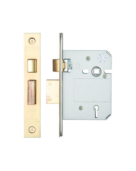 BRITISH STANDARD 5-LEVER SASHLOCK 76MM (3") POLISHED BRASS