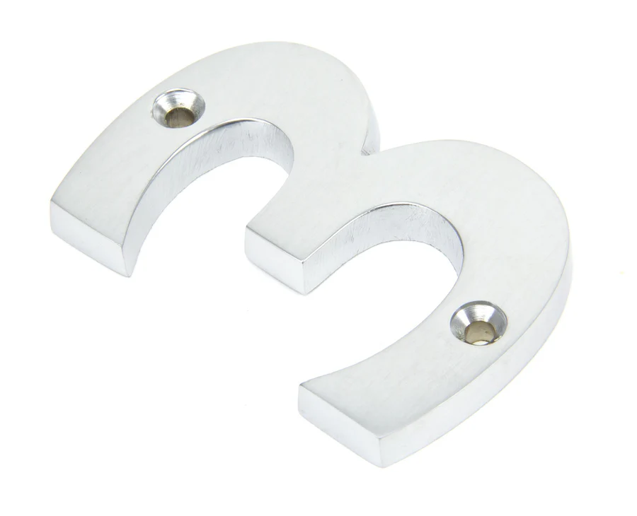 FTA 83923 SATIN CHROME NUMERAL 3