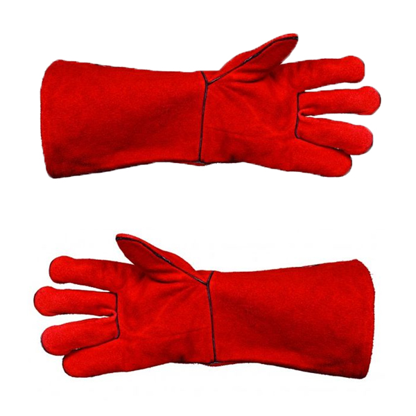 WARRIOR HEAVY DUTY RED WELDERS GAUNTLETS (REINFORCED SEAMS)