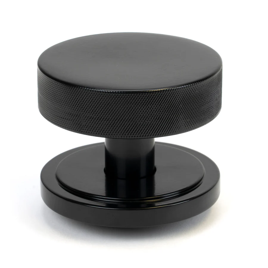 FTA 46795 BLACK BROMPTON MORTICE/RIM KNOB SET (ART DECO)