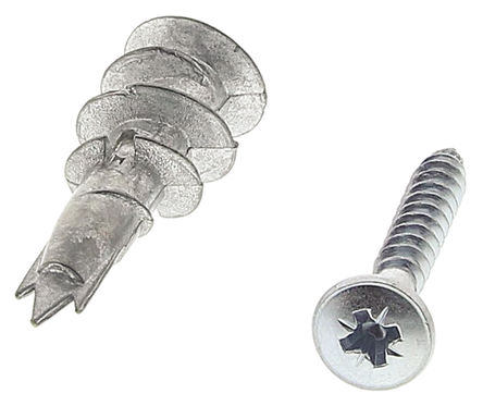 PLASTERBOARD FIXING ANCHOR - ZINC ALLOY (WITH SCREW) 