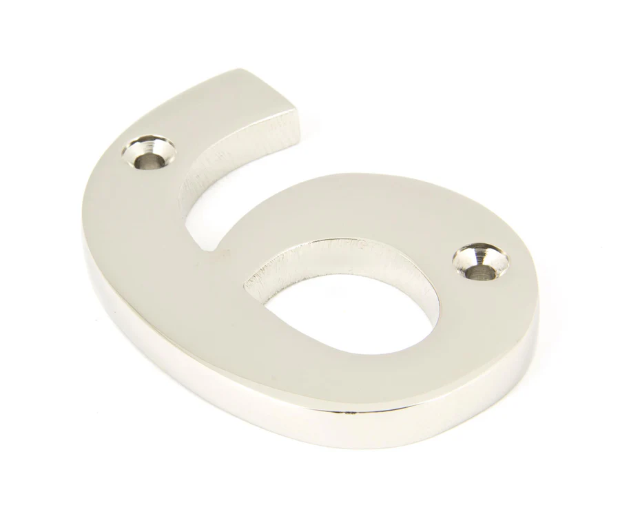 FTA 90316 POLISHED NICKEL NUMERAL 6