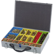 'WELFIX' SMALL METAL CASE WOODSCREW ASSORTMENT SET (900PC Z/Y KIT)