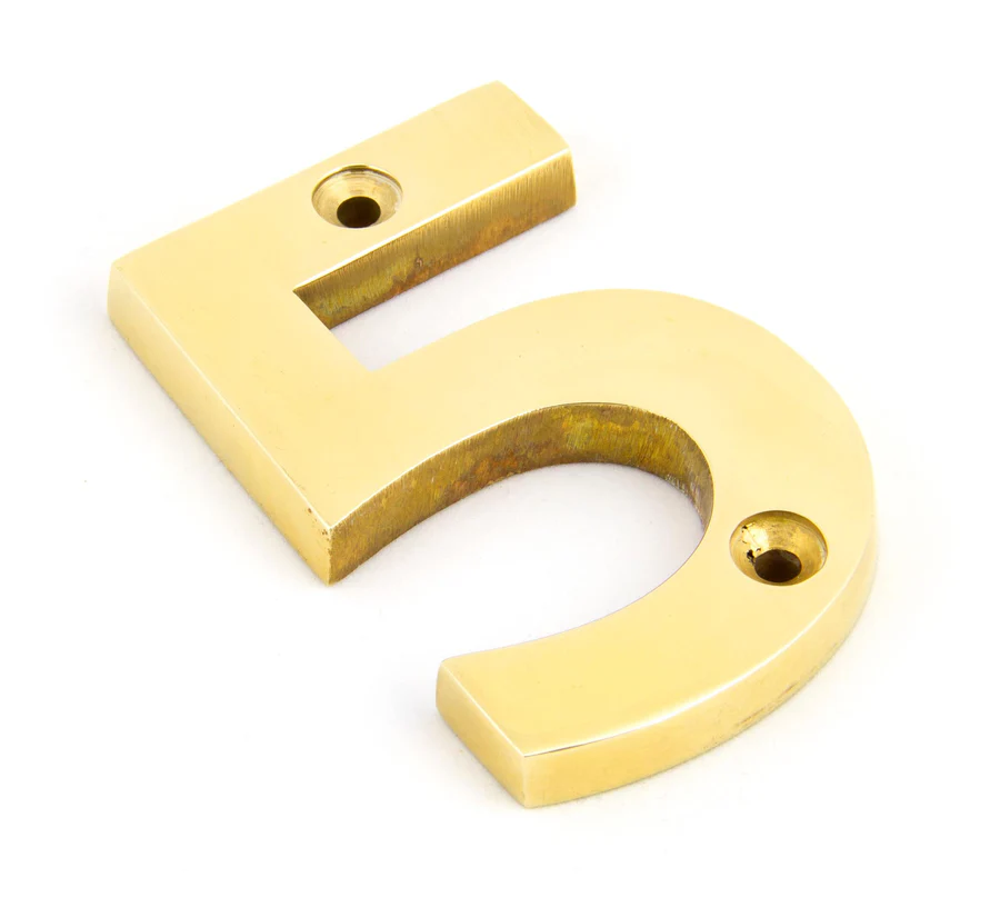 FTA 83715 POLISHED BRASS NUMERAL 5
