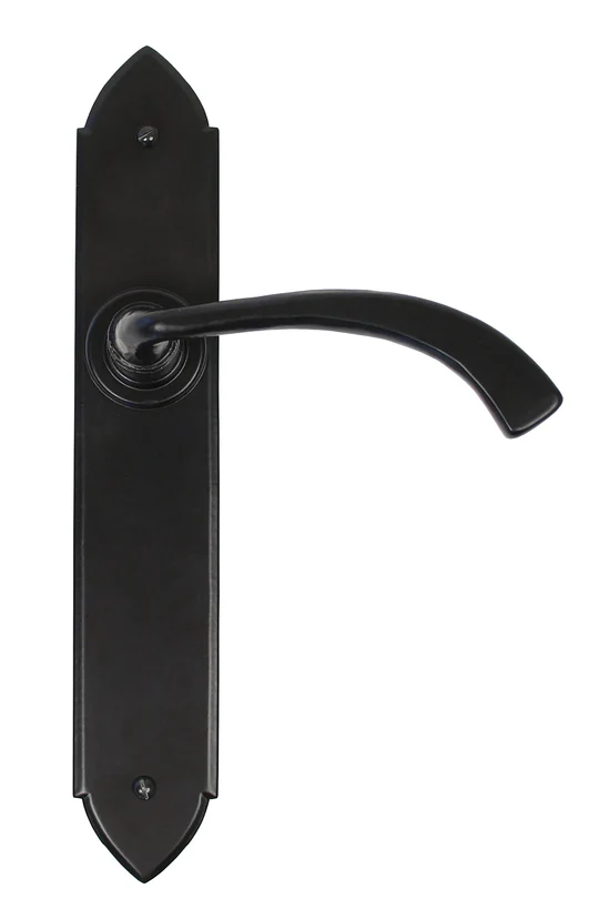 FTA 33137 BLACK GOTHIC CURVED SPRUNG LEVER LATCH SET