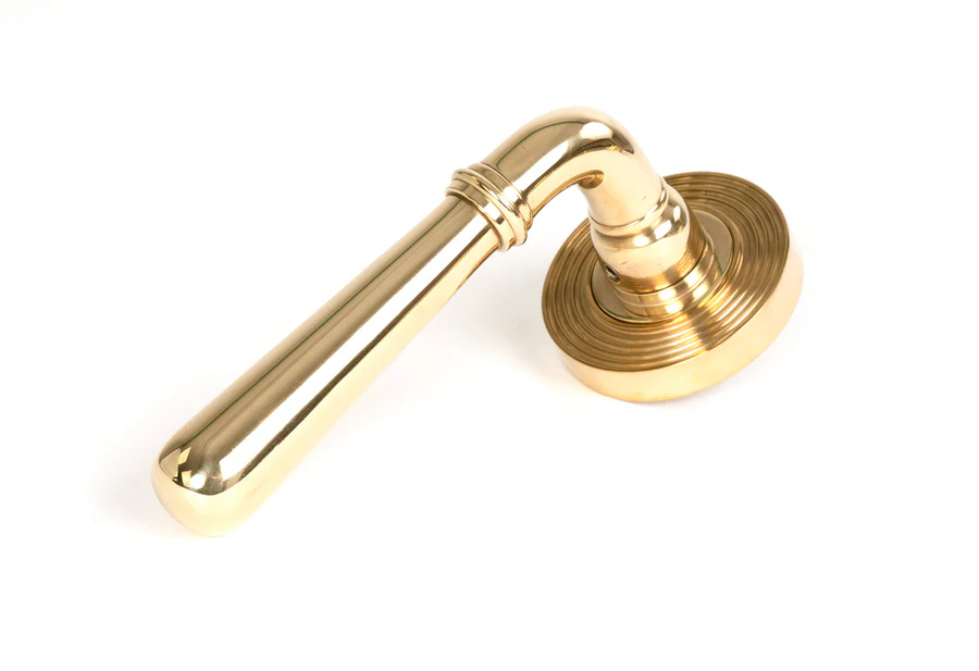 FTA 50623 POLISHED BRASS NEWBURY LEVER ON ROSE SET (BEEHIVE) - UNSPRUNG