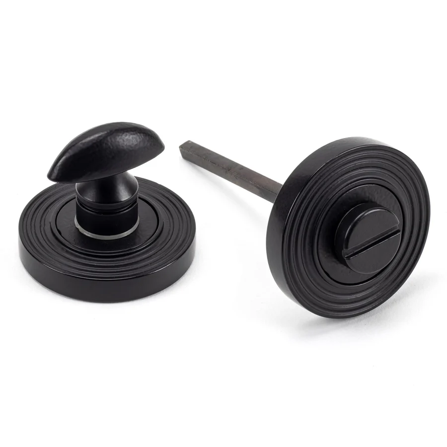 FTA 49546 MATT BLACK ROUND THUMBTURN SET (BEEHIVE)