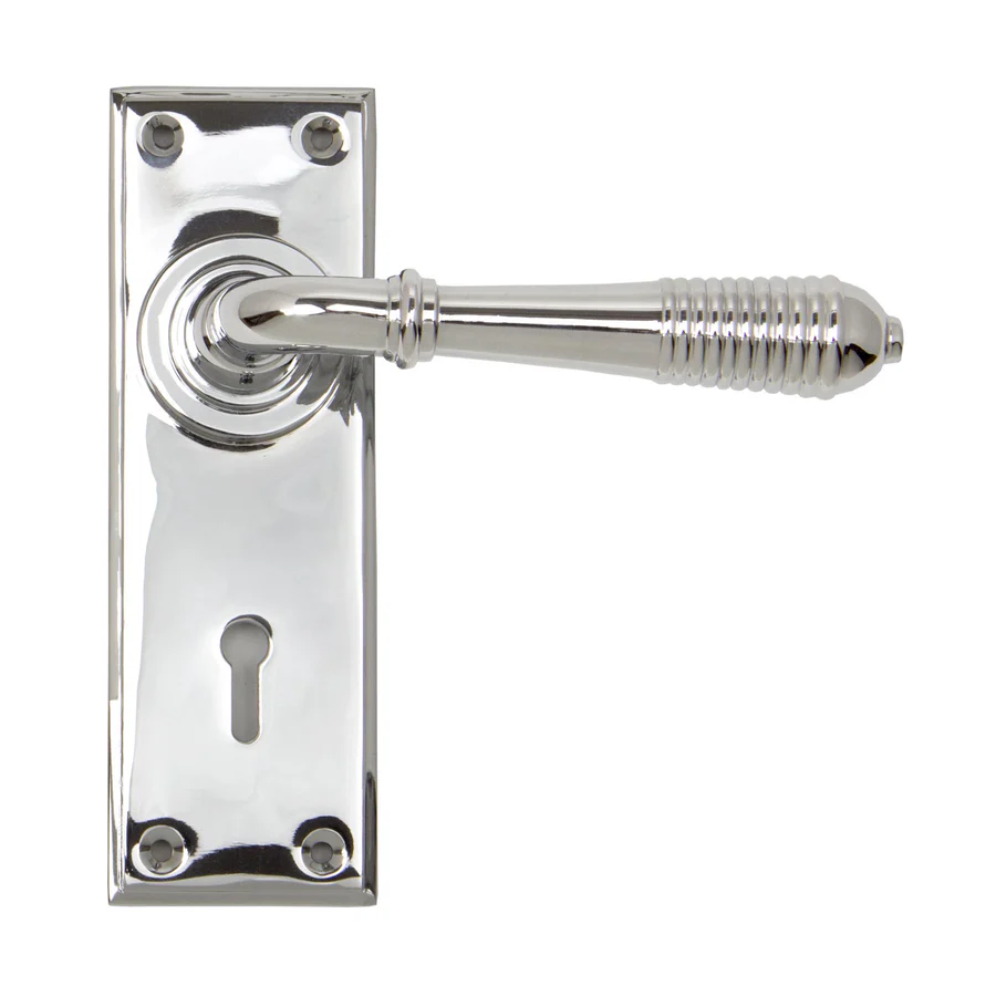 FTA 33306 POLISHED CHROME REEDED LEVER LOCK SET