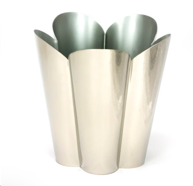 FTA 47121 SMOOTH NICKEL FLORA POT - SMALL