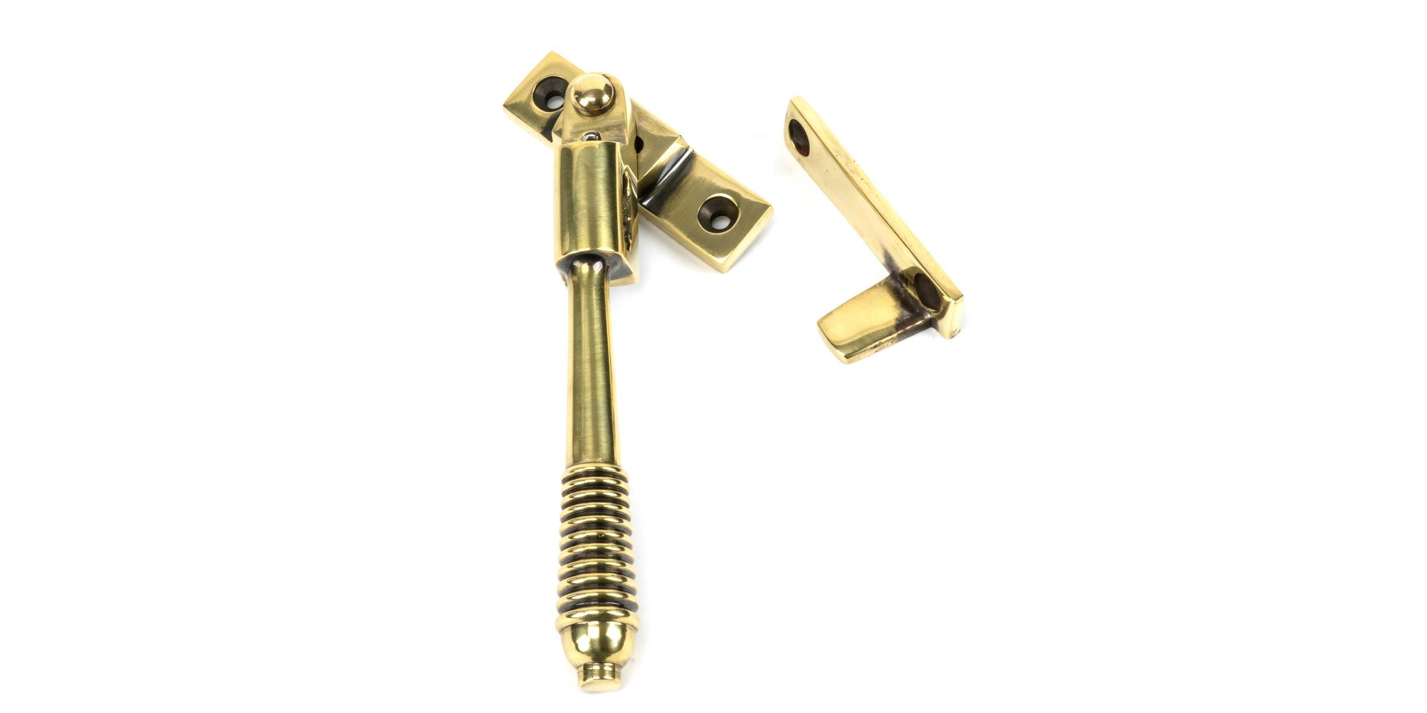 FTA 83911 AGED BRASS NIGHT-VENT LOCKING REEDED FASTENER