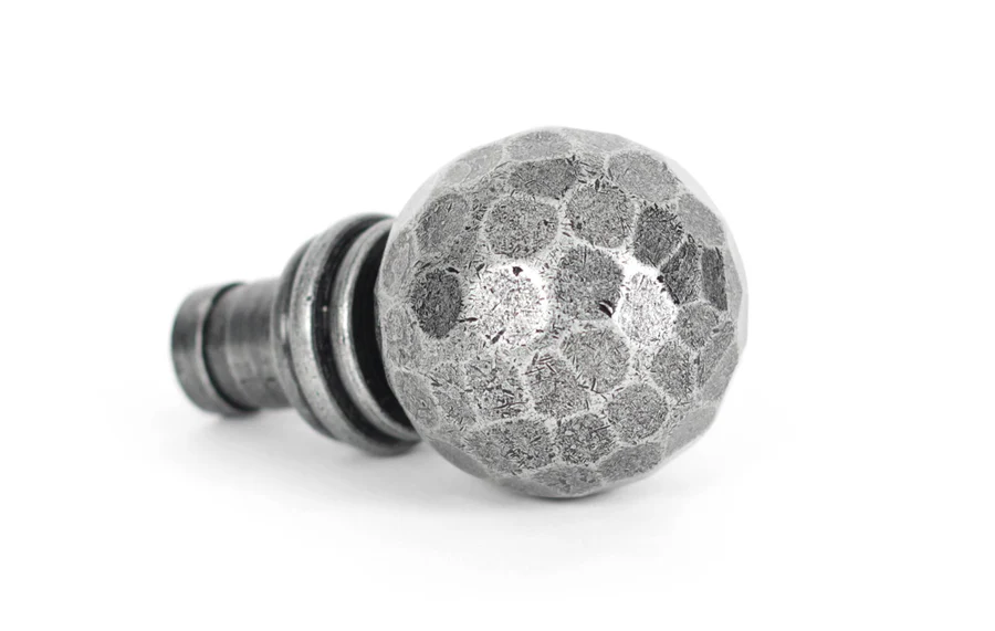 FTA 33397 PEWTER HAMMERED BALL CURTAIN FINIAL (PAIR)