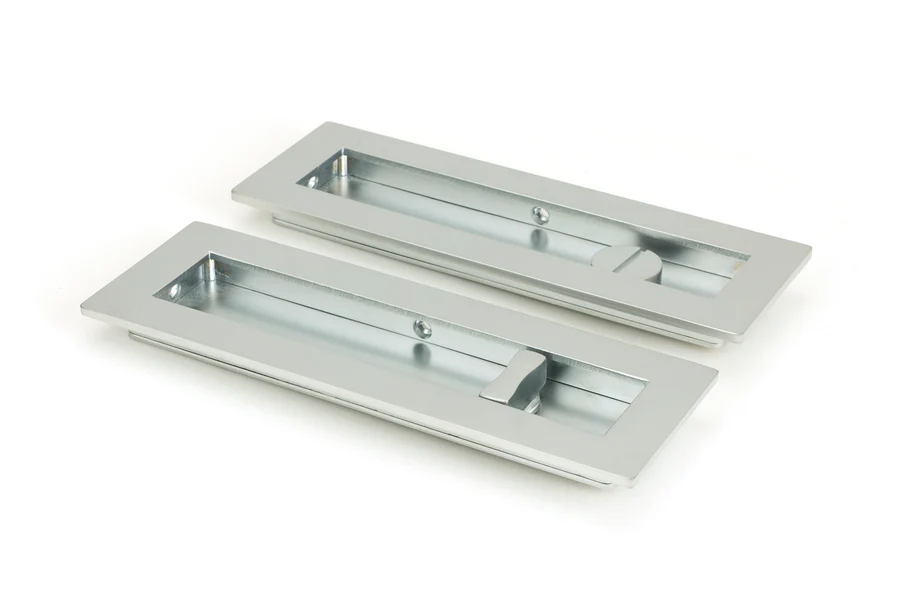 FTA 50643 SATIN CHROME 250MM PLAIN RECTANGULAR PULL - PRIVACY SET