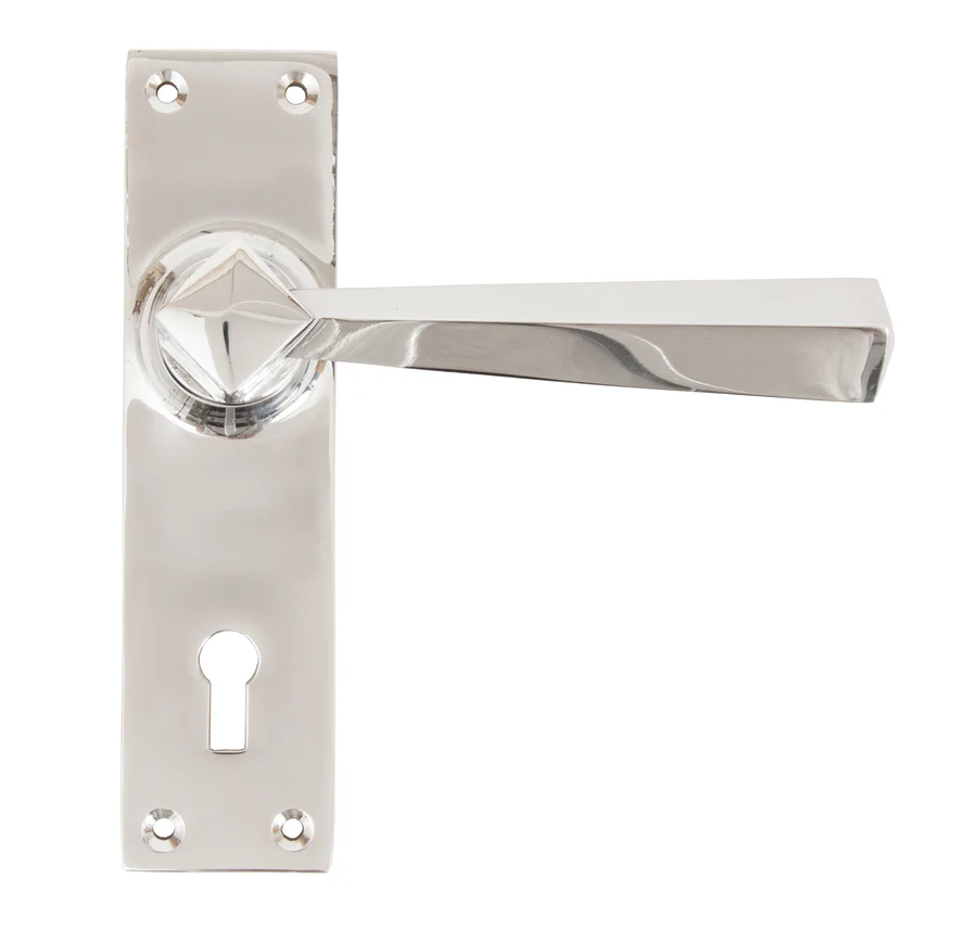 FTA 83830 POLISHED CHROME STRAIGHT LEVER LOCK SET