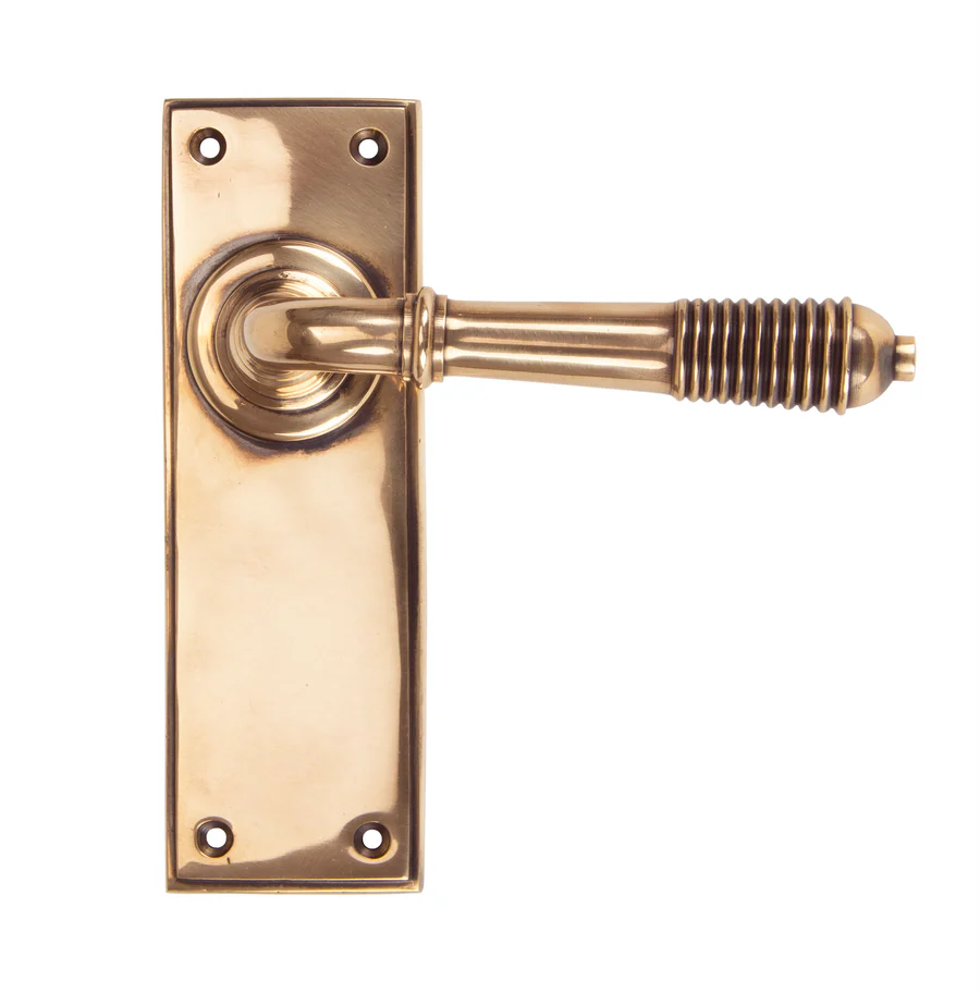 FTA 91914 POLISHED BRONZE REEDED LEVER LATCH SET
