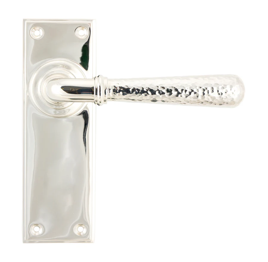 FTA 46218 POLISHED NICKEL HAMMERED NEWBURY LEVER LATCH SET