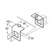 CHANNEL BEAM CLAMP - GALVANISED 41MM (WITH CONEPOINT SET SCREWS)