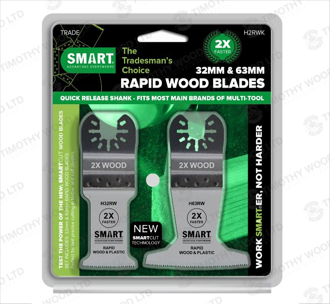 SMART TRADE - RAPID WOOD MULTI-TOOL BLADES (2 PIECE SET 1X 32MM & 63MM)