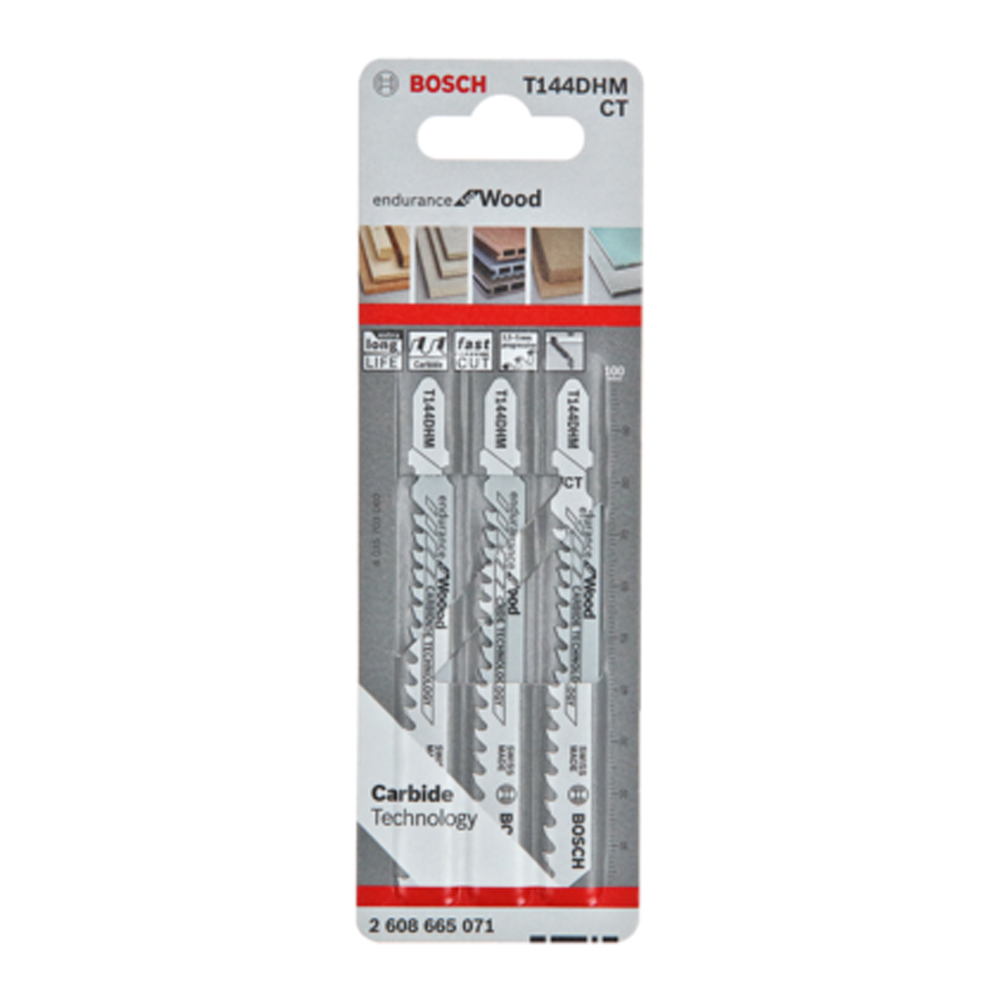 JIGSAW BLADES - CARBIDE FOR WOOD T144DHM (PACK OF 3)