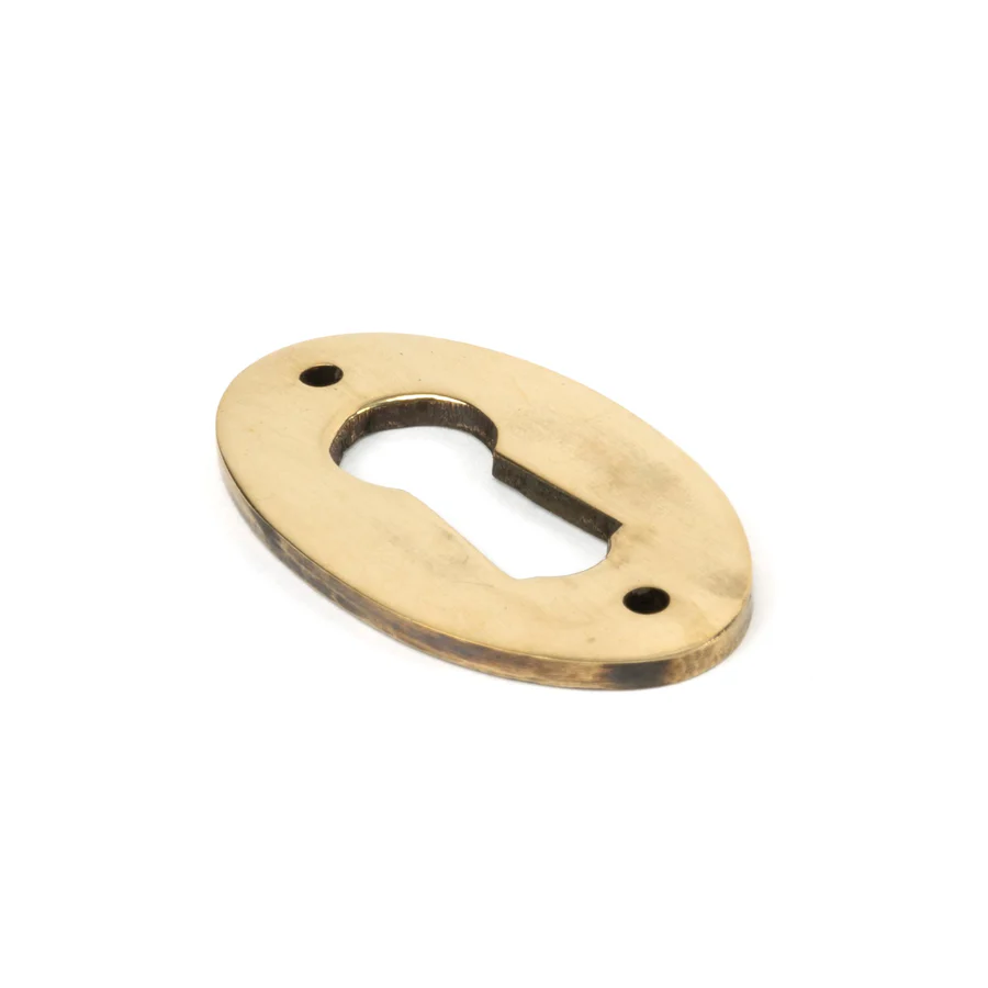 FTA 83818 AGED BRASS OVAL ESCUTCHEON