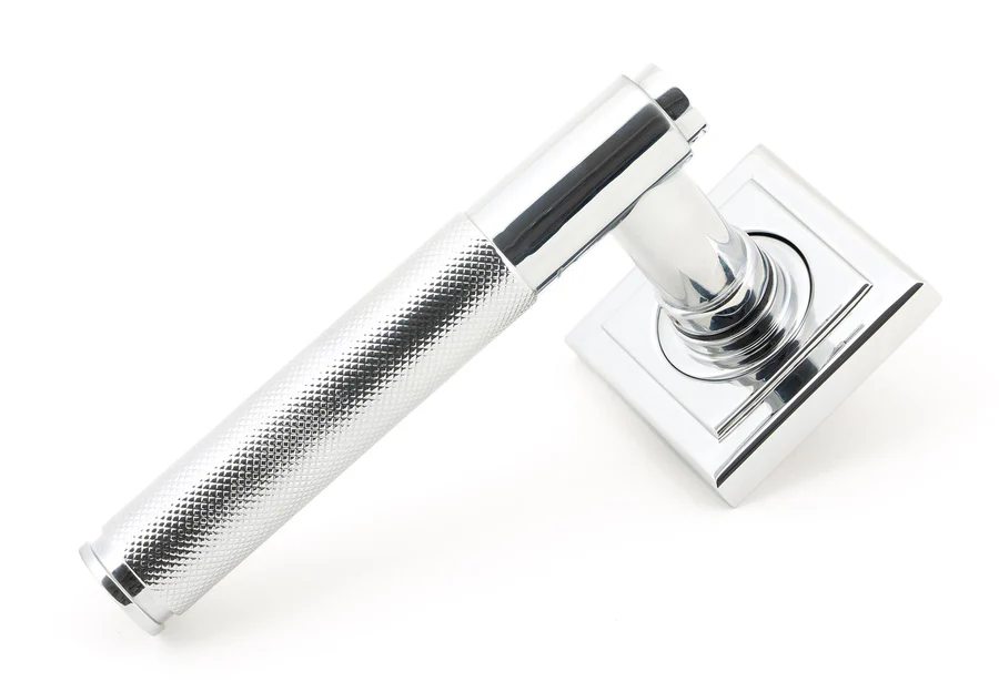 FTA 50000 POLISHED CHROME BROMPTON LEVER ON ROSE SET (SQUARE) - UNSPRUNG