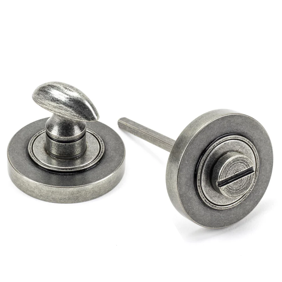 FTA 45751 PEWTER ROUND THUMBTURN SET (PLAIN)