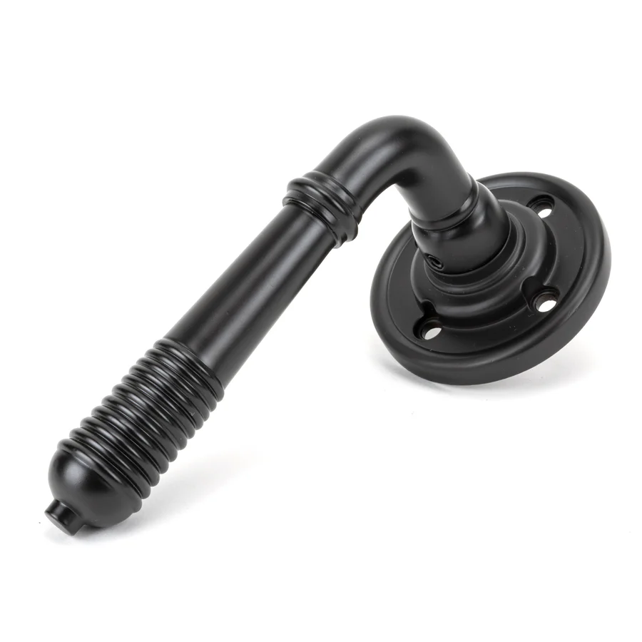 FTA 50089 AGED BRONZE REEDED LEVER ON ROSE SET - UNSPRUNG